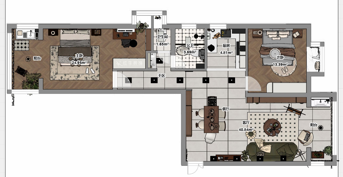 顾娟｜御道嘉庭8-3-612-108㎡-中古风｜3室2厅2卫｜旧房装修｜定制家｜全包12